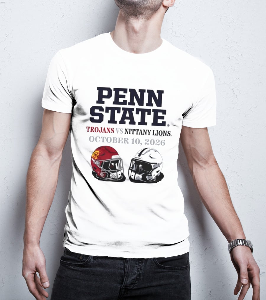 Penn State Vs USC Trojans Nittany Lions October 10 2026 Football Helmets T-Shirt