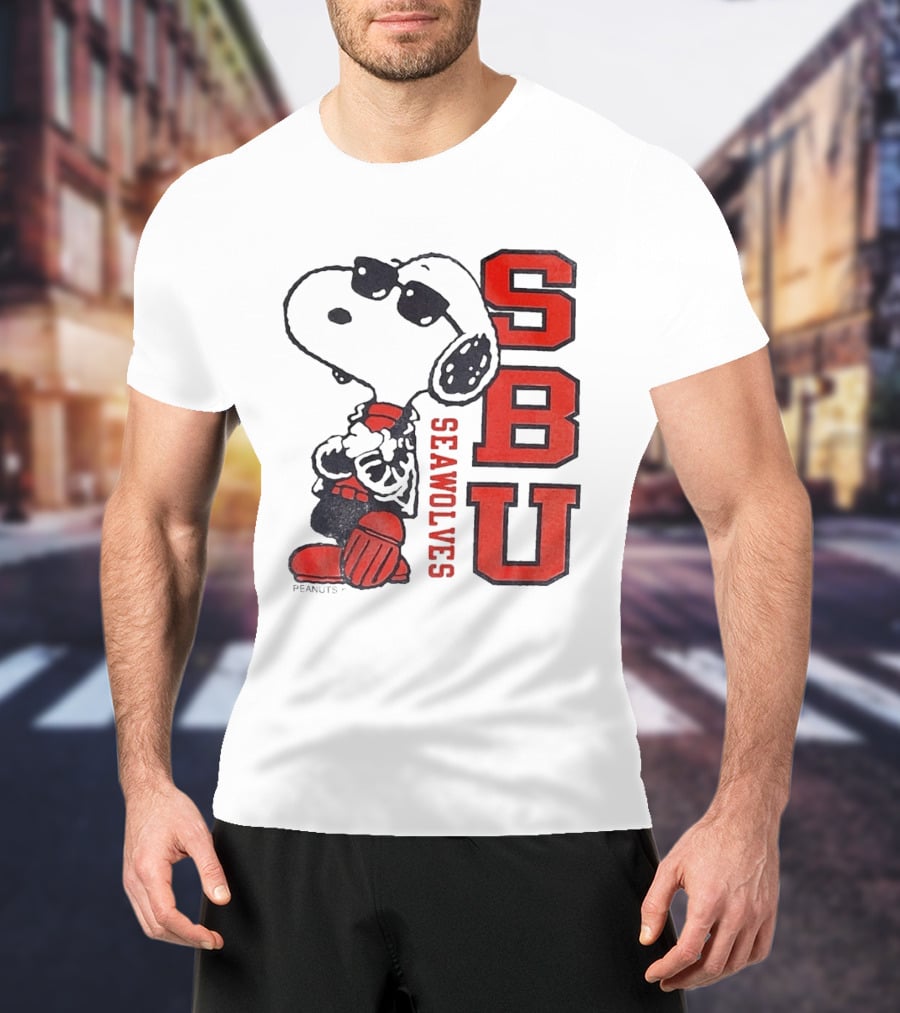 SBU Seawolves Snoopy Peanuts T-Shirt