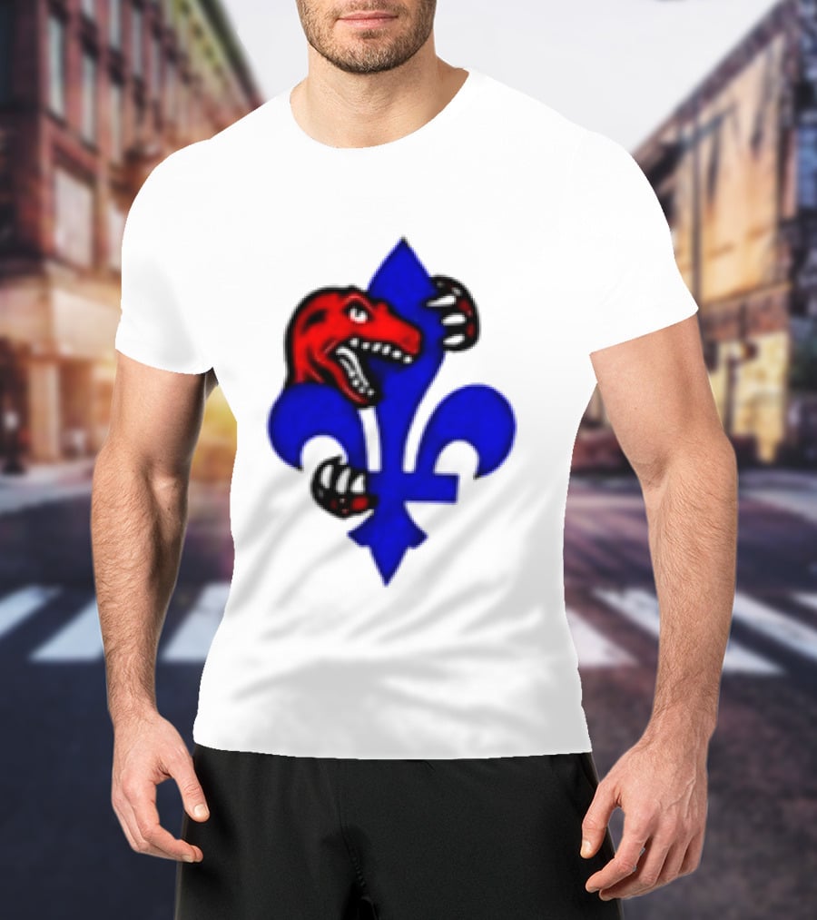 Toronto Raptors Vs Miami Heat Ville De Quebec 2026 Two Sided Fleur De Lis Raptors Claw T-Shirt