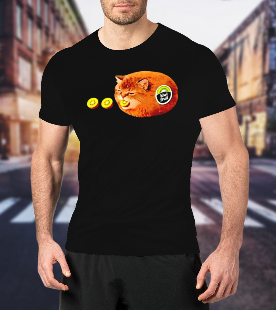 Kiwi Fruit Cat Meme Hilarious Feline Kiwi Hybrid T-Shirt