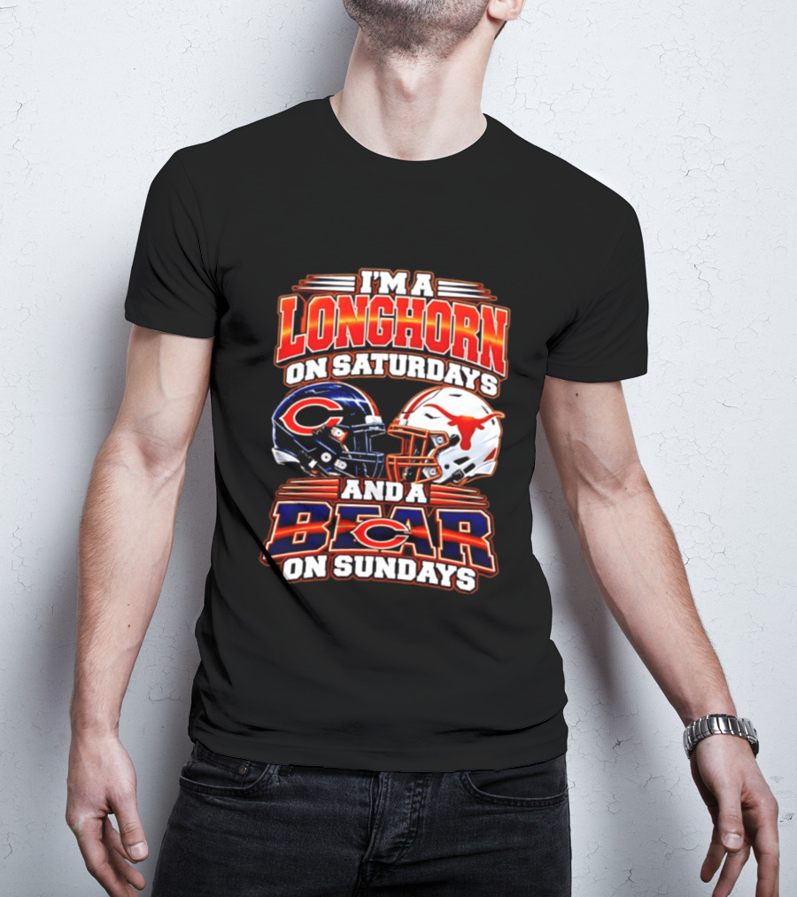 I'm A Longhorn On Saturdays And A Bear On Sundays Football Rivalry 2026 T-Shirt