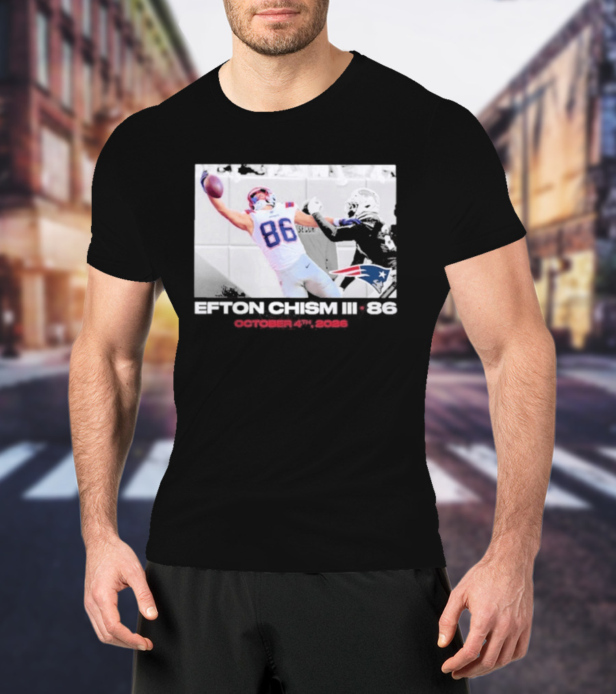 Efton Chism III New England Patriots Week 4 Black Flash Football Highlight T-Shirt