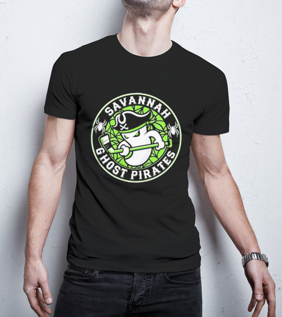 Savannah Ghost Pirates Hockey ECHL Team Green T-Shirt