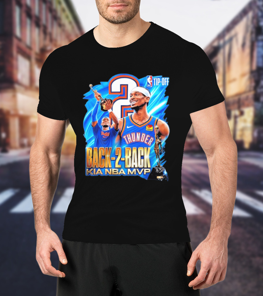 Kia NBA MVP Thunder Back 2 Back Shai Gilgeous Alexander 2026 T-Shirt