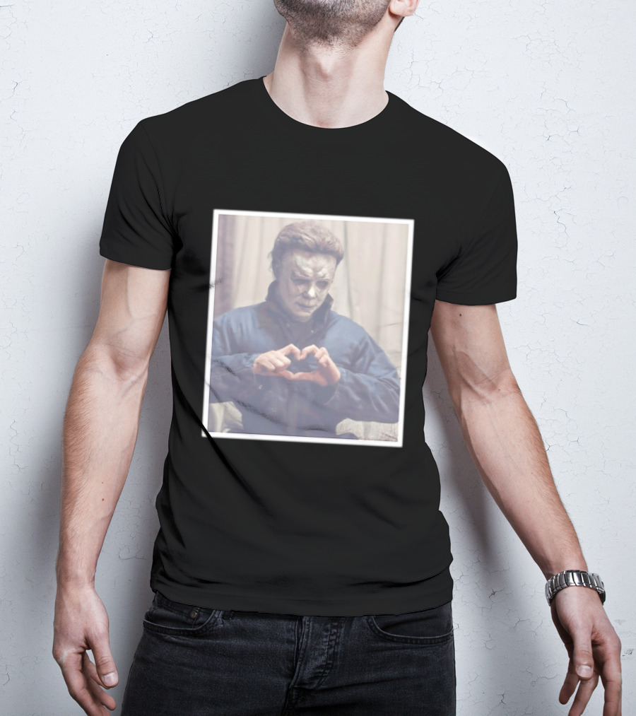 Michael Myers Heart Hands Halloween Horror Iconic Mask T-Shirt
