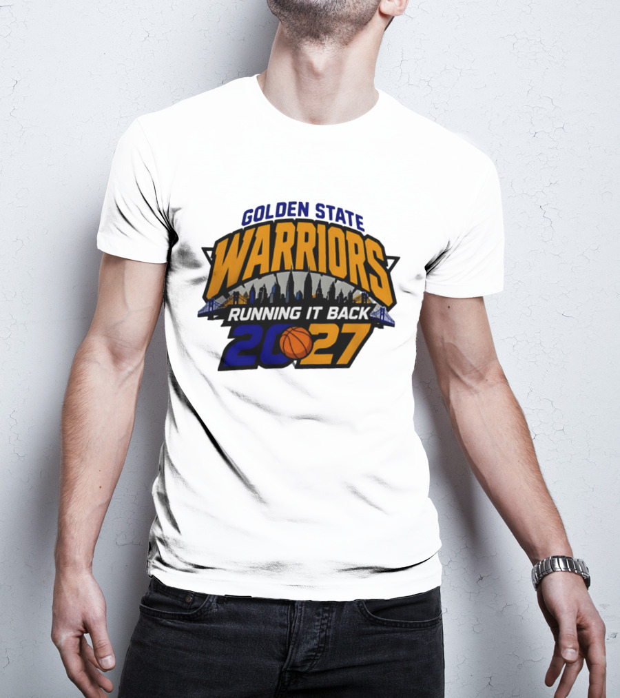 Golden State Warriors Running It Back 2027 Skyline NBA Basketball T-Shirt
