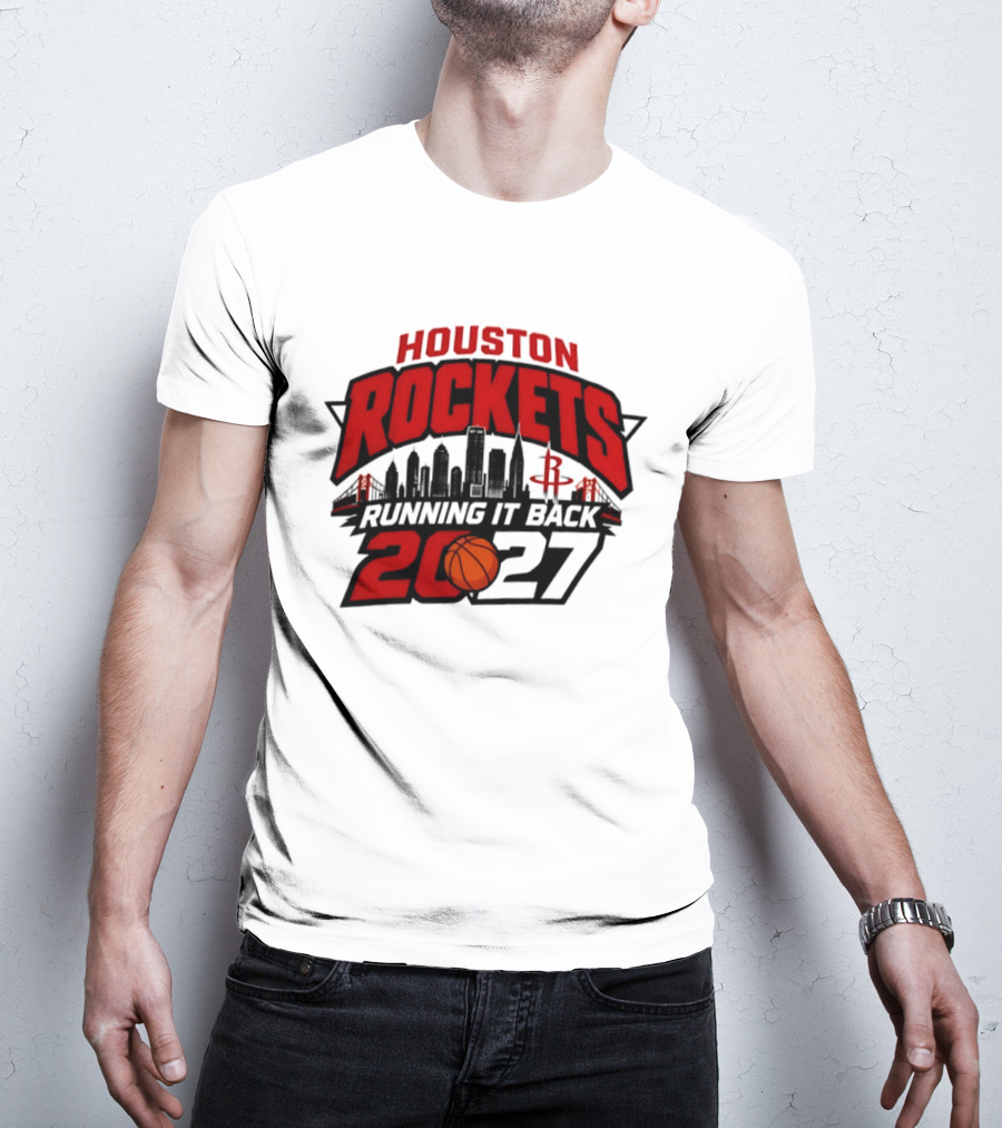 Houston Rockets Running It Back 2027 NBA Skyline Basketball T-Shirt