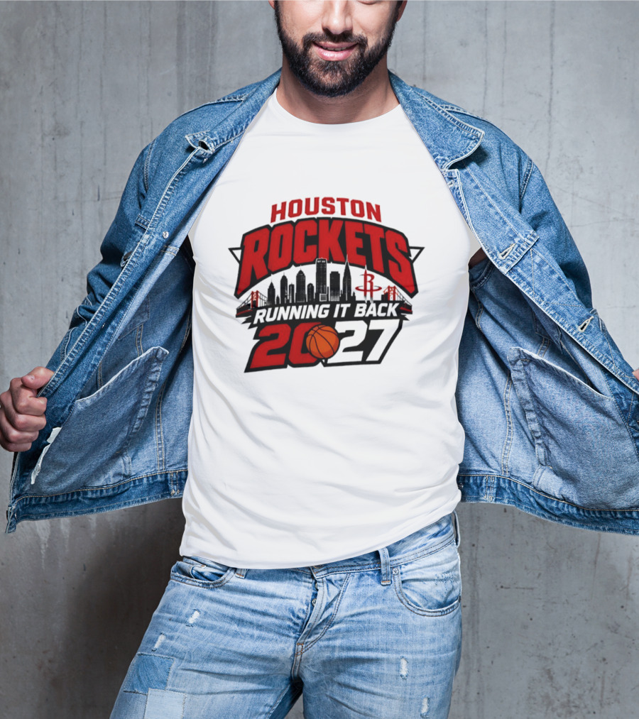 Houston Rockets Running It Back 2027 NBA Skyline Basketball T-Shirt