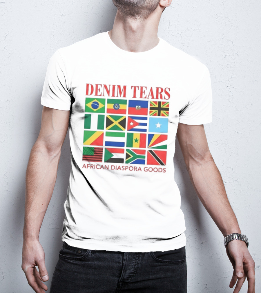 Denim Tears African Diaspora Goods Flags Brazil Jamaica Trinidad Haiti Somalia T-Shirt