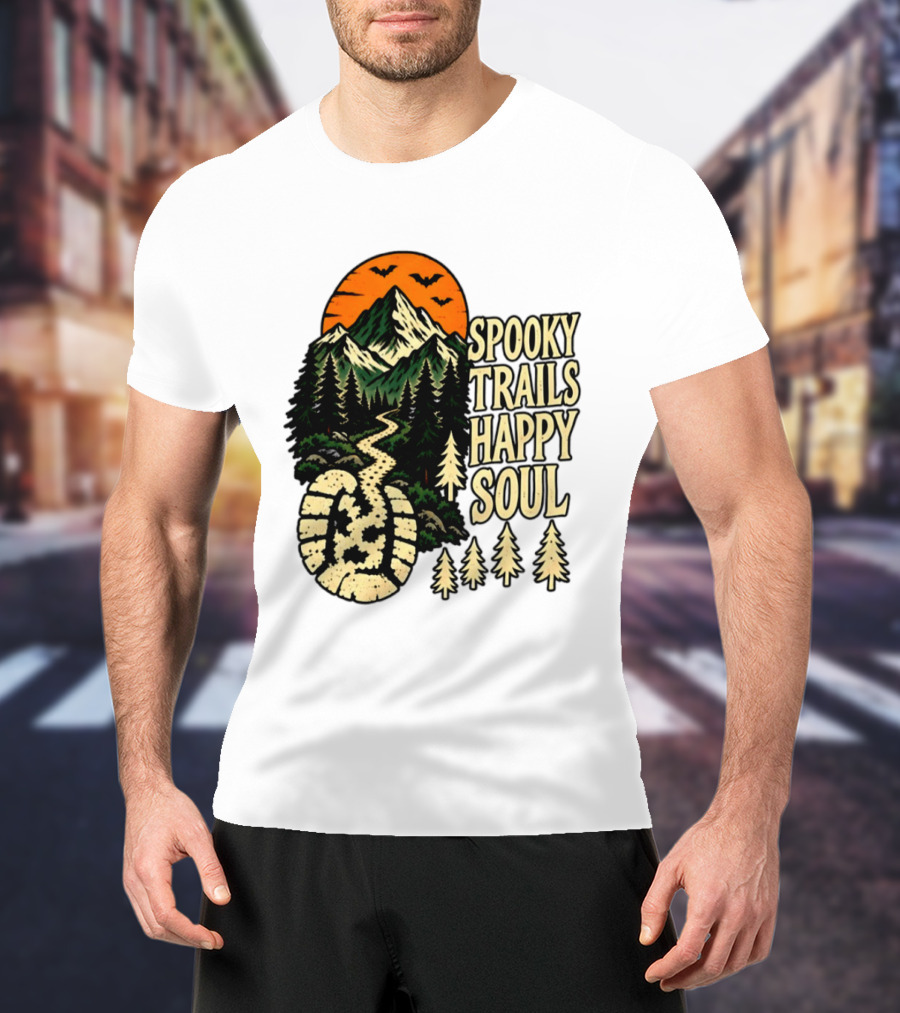 Spooky Trails Happy Soul Mountain Halloween Hiking Adventure T-Shirt