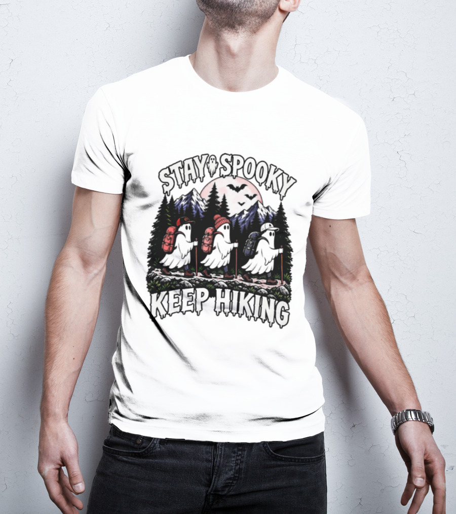 Stay Spooky Hiking Ghosts Halloween Adventure T-Shirt