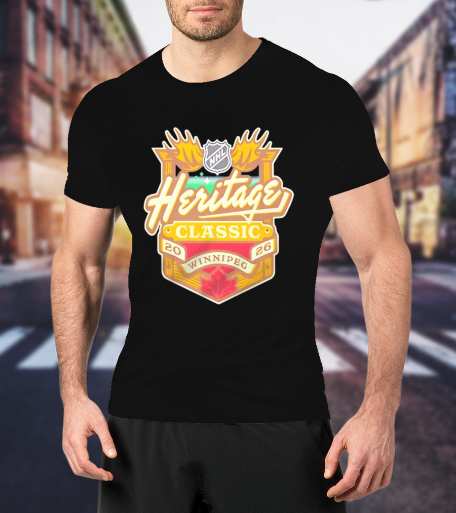 NHL Heritage Classic 2026 Winnipeg Moose Logo Maple Leaf T-Shirt