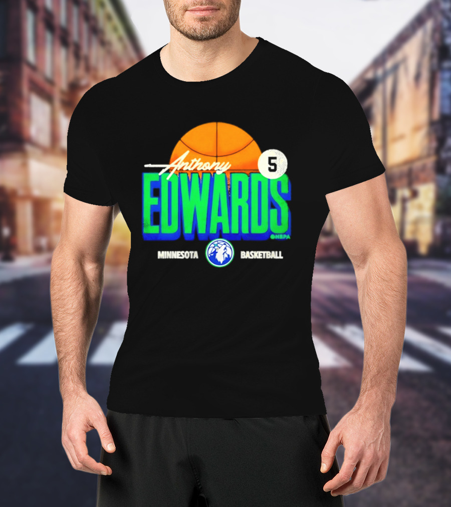Anthony Edwards 5 Minnesota Basketball Timberwolves Player T-Shirt