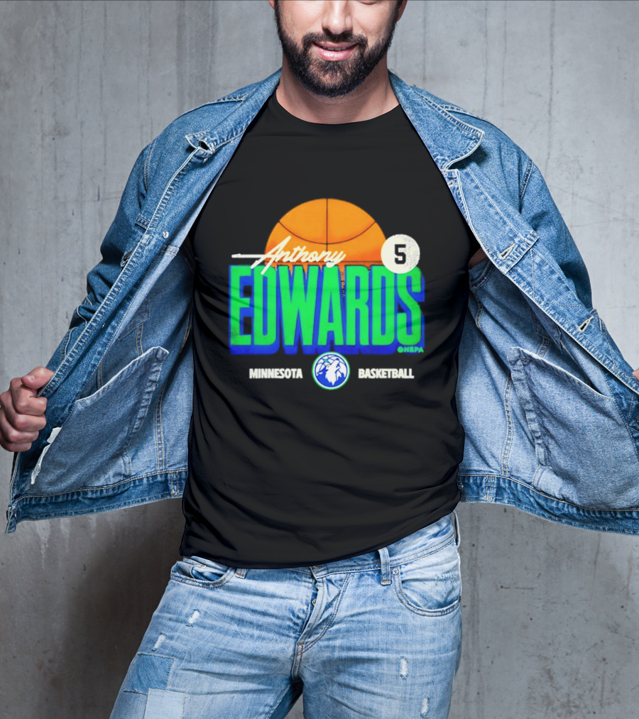Anthony Edwards 5 Minnesota Basketball Timberwolves Player T-Shirt