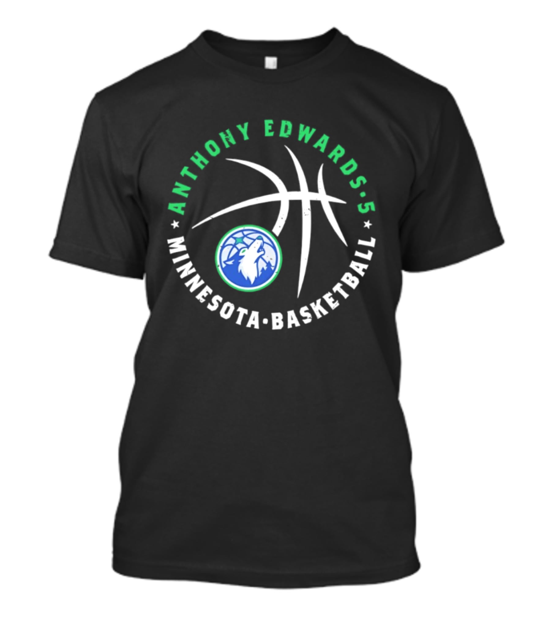 Anthony Edwards Minnesota Basketball Timberwolves Player Ball T-Shirt