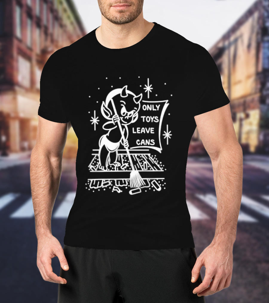 Baby Devil Only Toys Leave Cans Vintage Cartoon T-Shirt