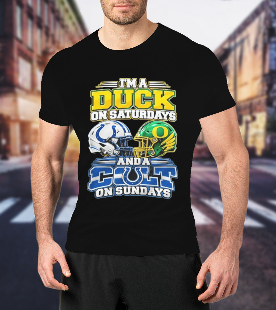 I'm A Duck On Saturdays And A Colt On Sundays Helmet Clash T-Shirt