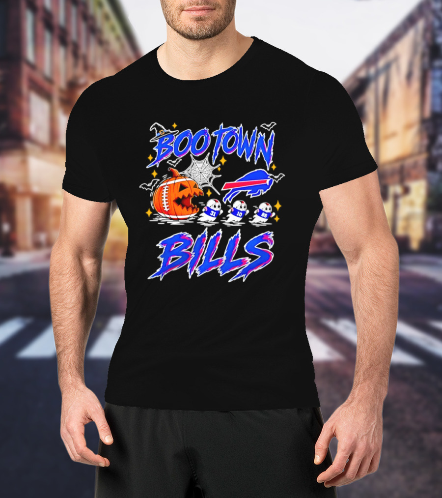 Buffalo Bills Boo Town Halloween Pac Man 2026 T-Shirt