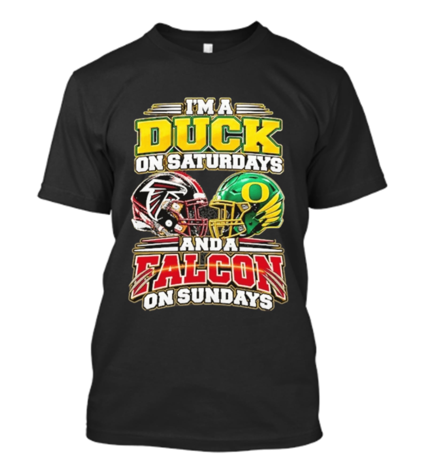I'm A Duck On Saturdays And A Falcon On Sundays Football Helmets T-Shirt