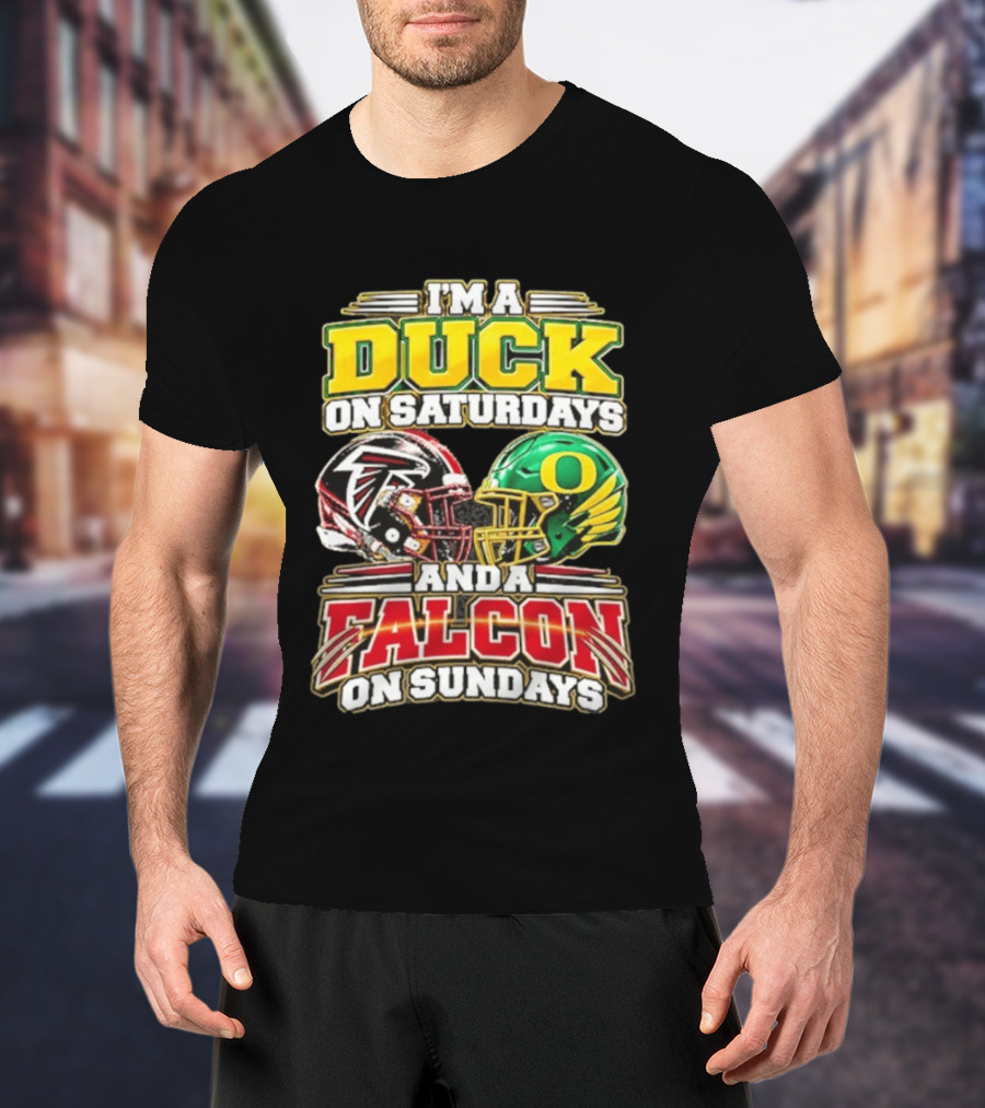 I'm A Duck On Saturdays And A Falcon On Sundays Football Helmets T-Shirt