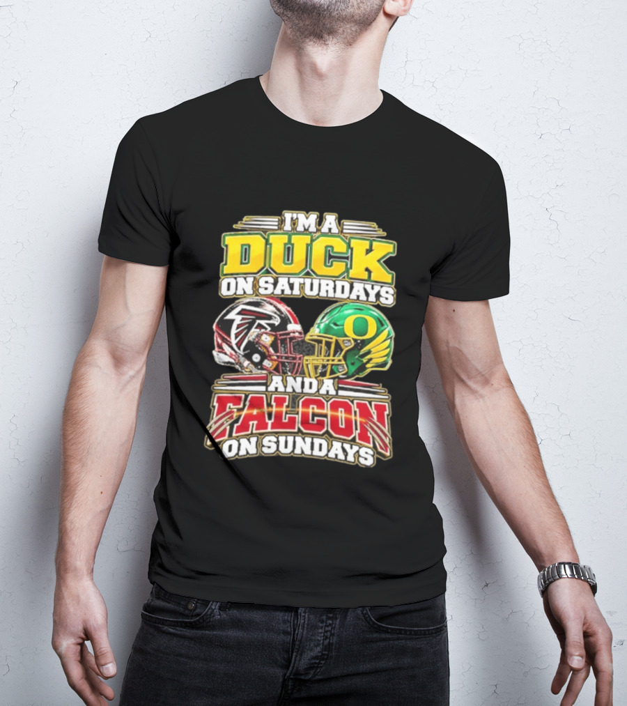 I'm A Duck On Saturdays And A Falcon On Sundays Football Helmets T-Shirt