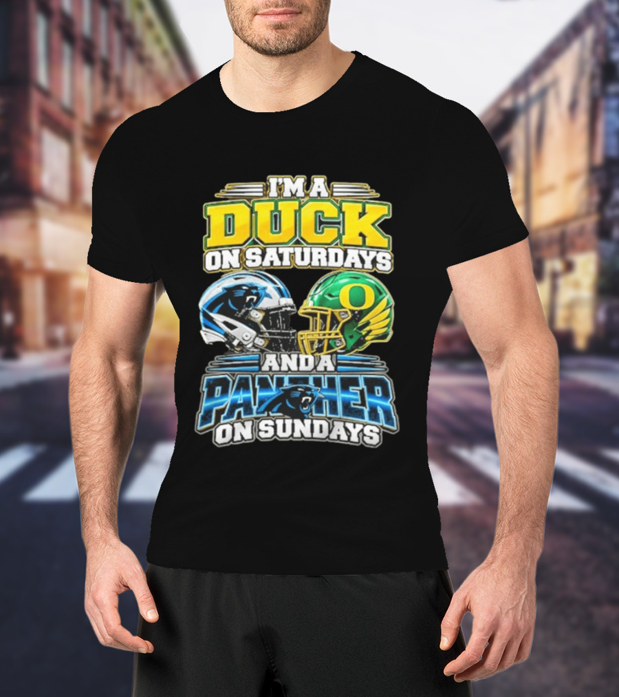 I'm A Duck On Saturdays And A Panther On Sundays Helmet T-Shirt