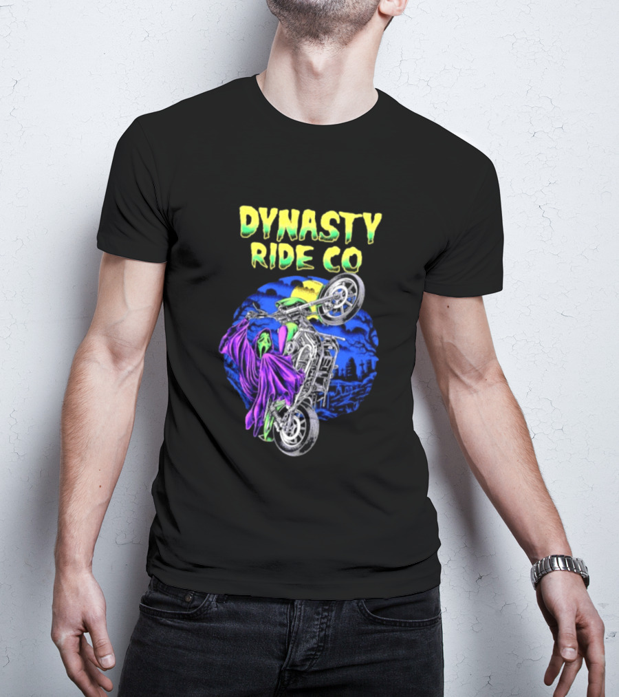 Dynasty Ride Co Ghostface 2026 Halloween Motorcycle Adventure T-Shirt