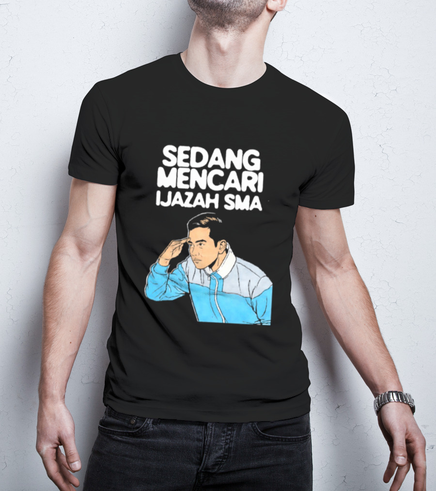 Sedang Mencari Ijazah SMA Man In Blue Jacket Visual T-Shirt