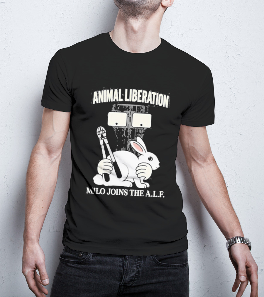Animal Liberation Milo Joins The ALF Bunny With Pliers And Wrench T-Shirt