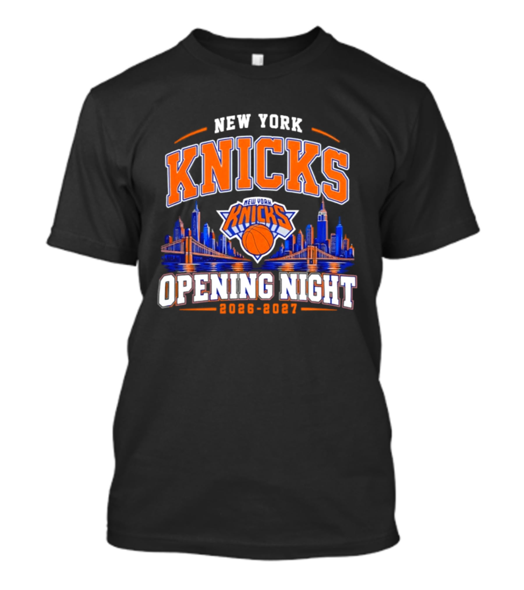 New York Knicks 2026 2027 Opening Night Basketball City Skyline T-Shirt