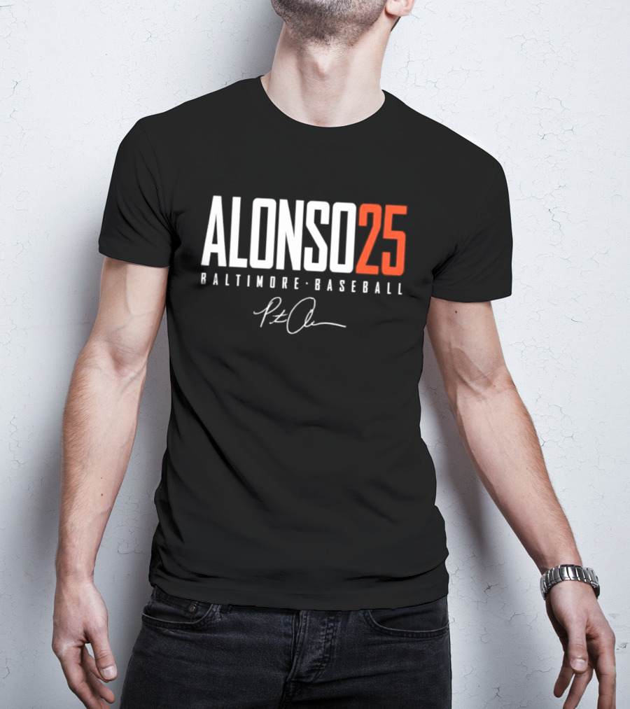 Pete Alonso 25 Baltimore Baseball Signature T-Shirt