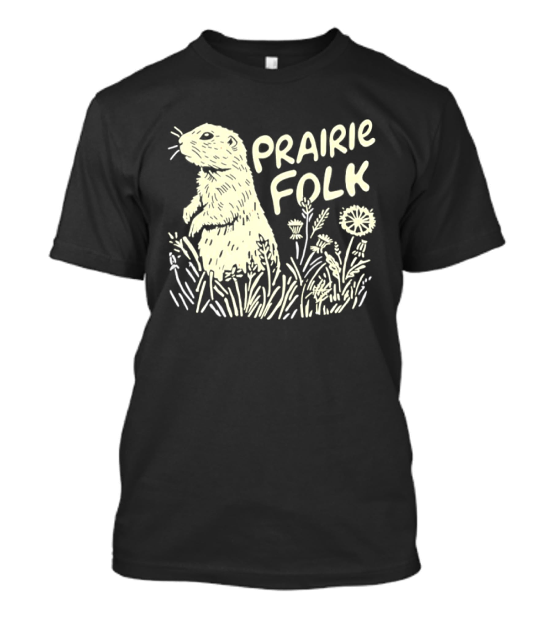 Prairie Folk Groundhog Meadow Wildlife Nature T-Shirt