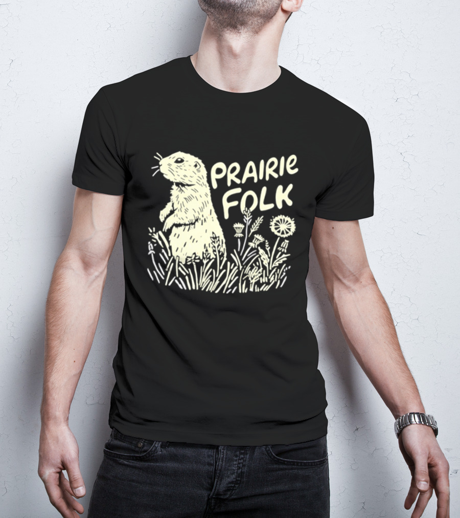 Prairie Folk Groundhog Meadow Wildlife Nature T-Shirt