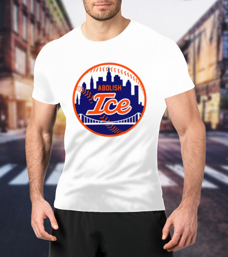 Abolish ICE New York Mets Baseball Fan City Skyline T-Shirt