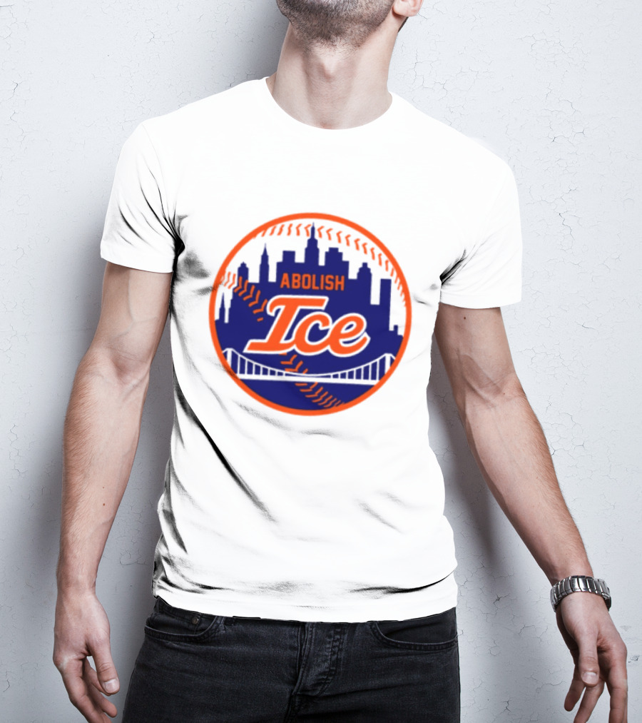 Abolish ICE New York Mets Baseball Fan City Skyline T-Shirt