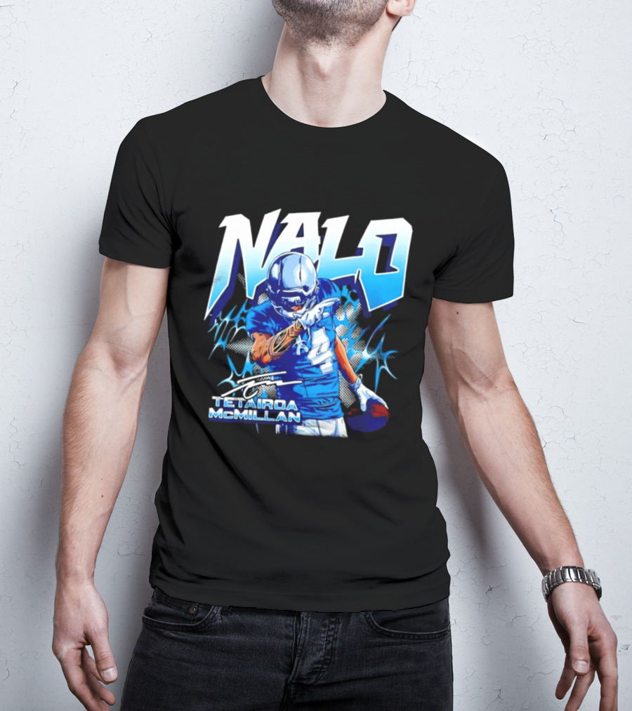 Tetairoa McMillan Nalo Carolina Panthers Football Lightning Player Number 4 T-Shirt