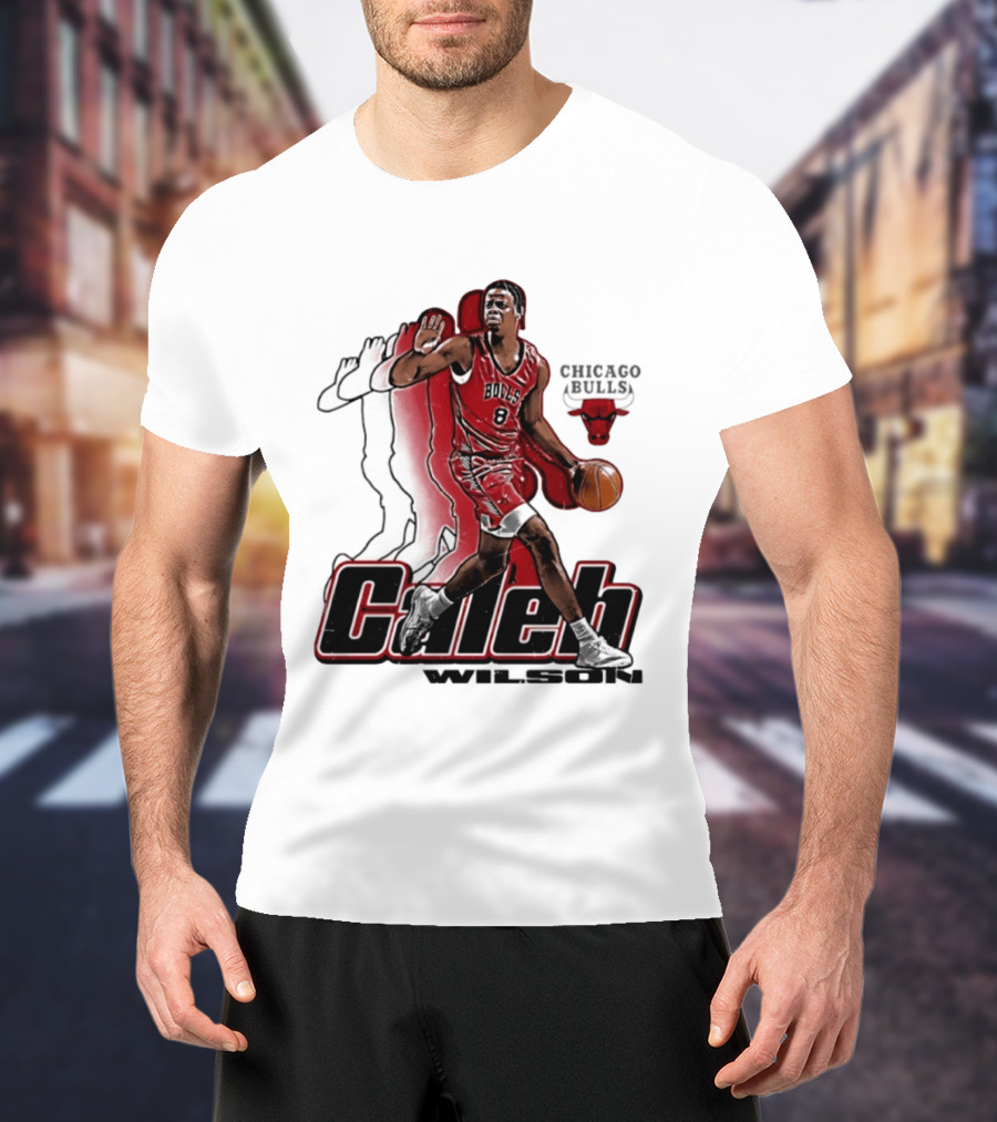 Caleb Wilson 8 Chicago Bulls Basketball Pose T-Shirt