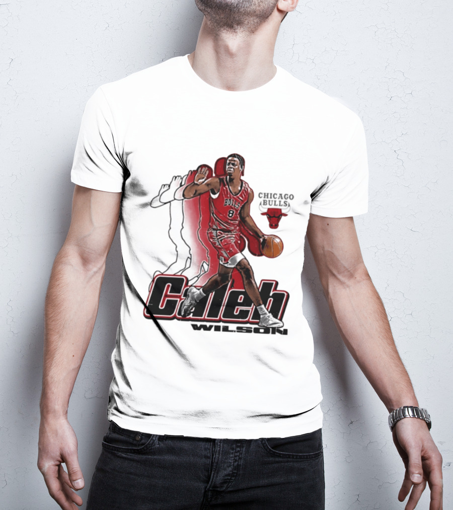 Caleb Wilson 8 Chicago Bulls Basketball Pose T-Shirt