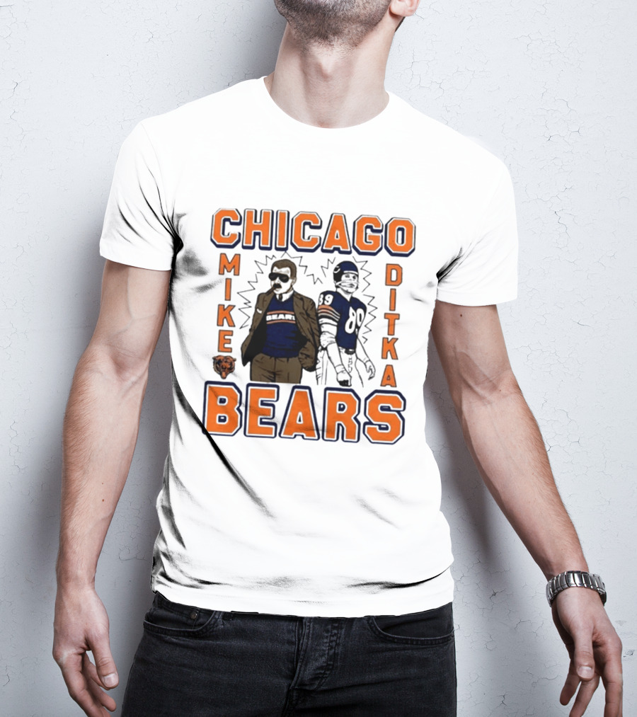 Mike Ditka Chicago Bears Vintage Homage Ash Grey T-Shirt