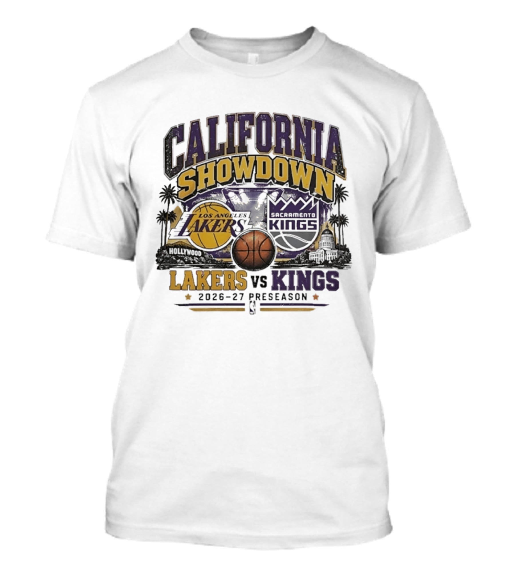 California Showdown Los Angeles Lakers Vs Sacramento Kings 2026 27 Preseason T-Shirt