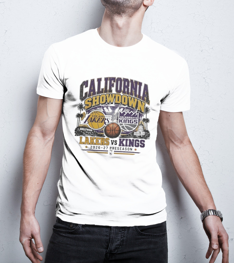 California Showdown Los Angeles Lakers Vs Sacramento Kings 2026 27 Preseason T-Shirt