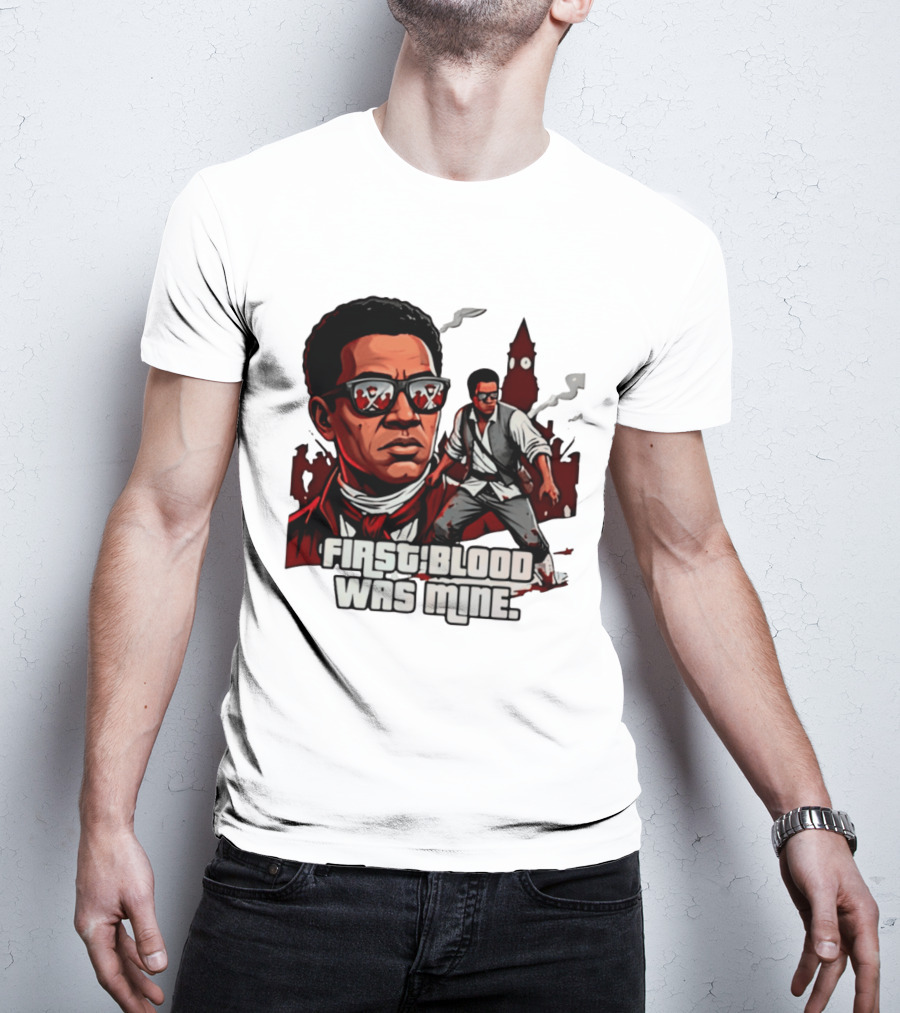 First Blood Was Mine Cool Character Action Scene T-Shirt