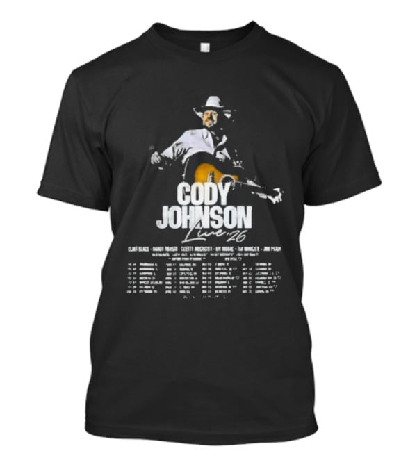 Cody Johnson 2026 Tour CMA Vocalist Dates February To September T-Shirt