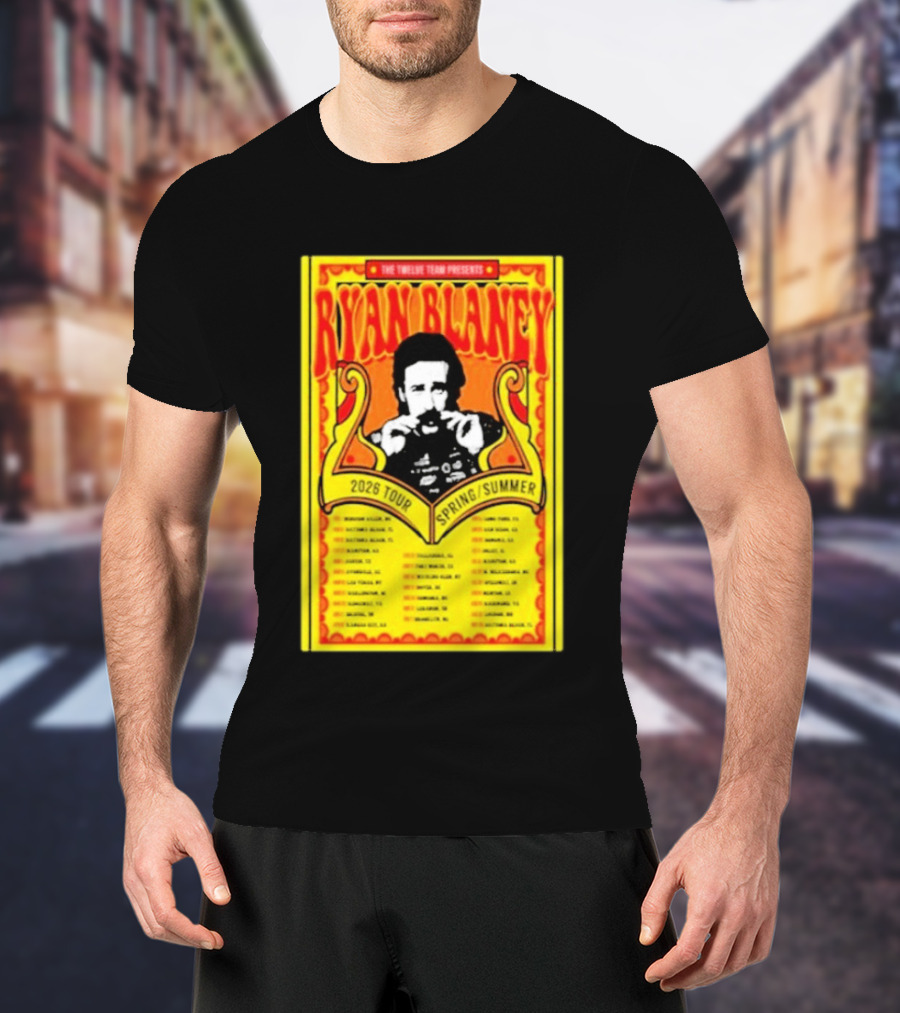 The Triline Team Presents Ryan Blaney 2026 Tour Spring Summer Dates T-Shirt