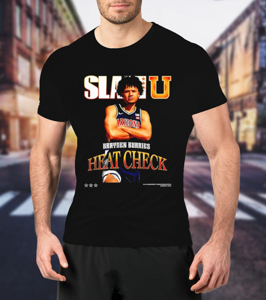 SlamU Brayden Burries Heat Check Arizona Basketball Star T-Shirt