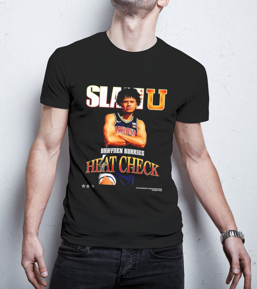 SlamU Brayden Burries Heat Check Arizona Basketball Star T-Shirt