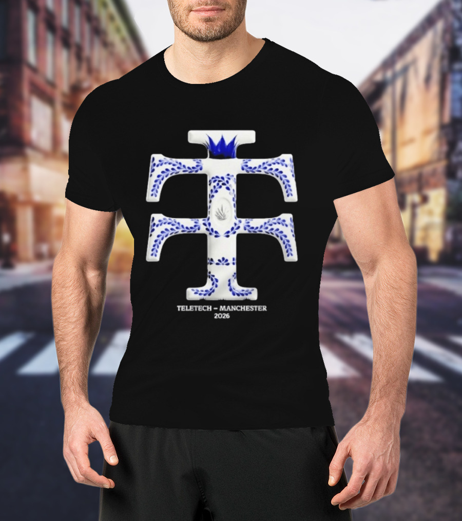 Teletech Manchester 2026 Clase Tezul White Blue Floral T-Shirt