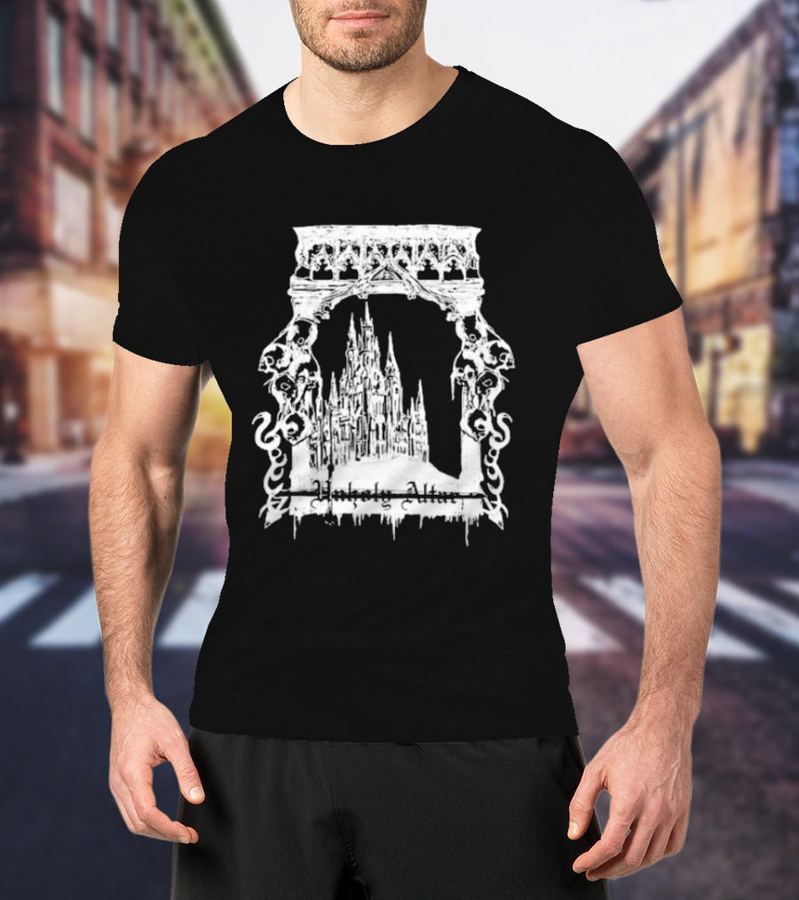 Unholy Altar Castle Gothic Architecture Mysterious Shadows T-Shirt