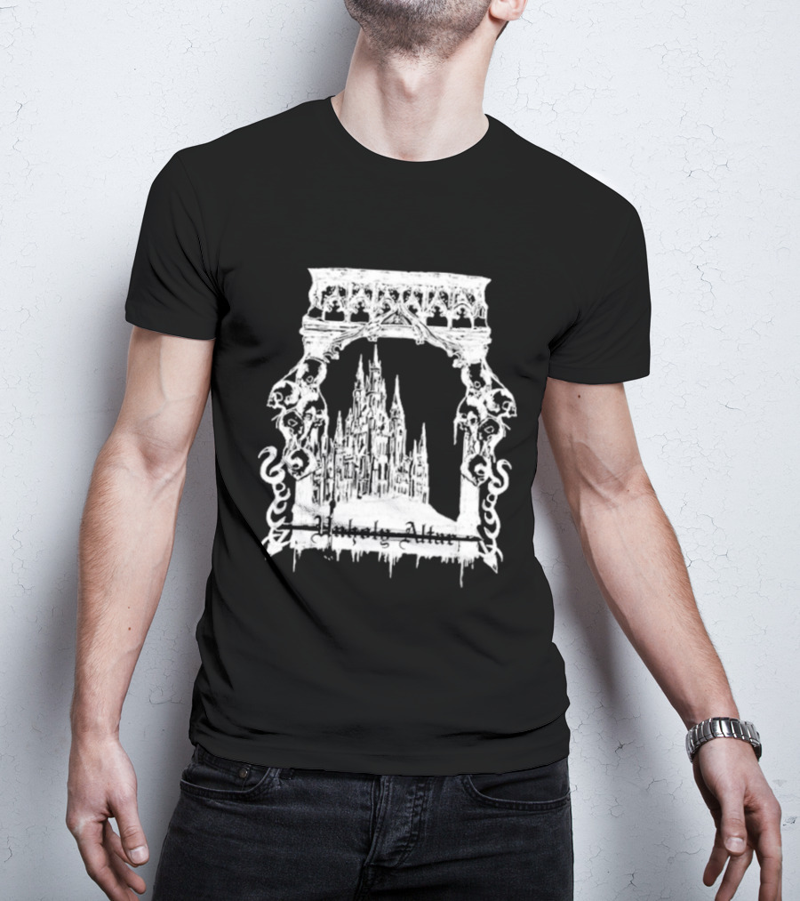 Unholy Altar Castle Gothic Architecture Mysterious Shadows T-Shirt