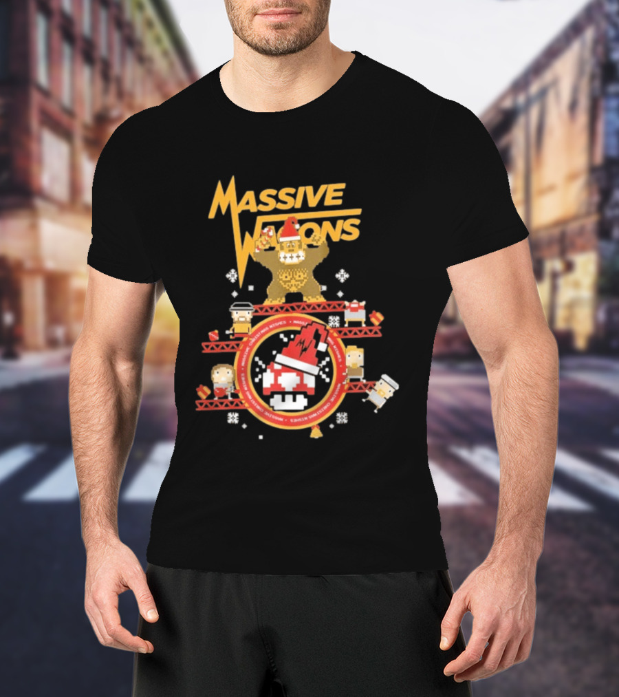 Massive Wagons 8bit Xmas Christmas Festive Donkey Kong T-Shirt